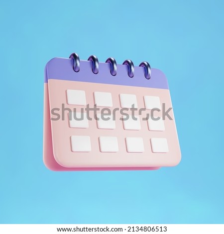 minimal 3d calendar icon illustration