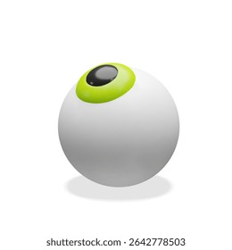 Minimal 3D cartoon eyeball with glossy pupil and clean design. Great for Halloween graphics, spooky characters, children s themes, and seasonal decorations in fun vector style.