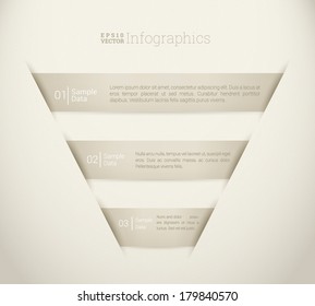 Minimal 3d cut-out paper style number options ribbon illustration for workflow layout, web site banner, infographics diagram - ivory version