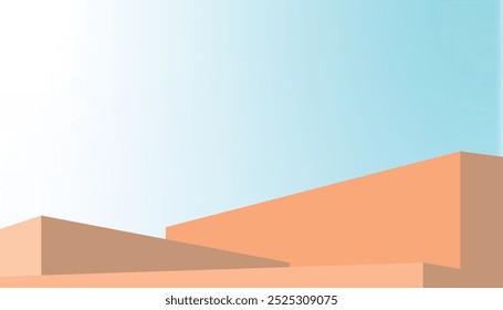  Pantalla 3d mínima para el diseño cosmético del Anuncio de la presentación del Producto del verano, paisaje de la escena del Vector
