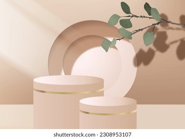 Minimal 3D Geometric Podium with Winners Podium Background - Cosmetic Product Display