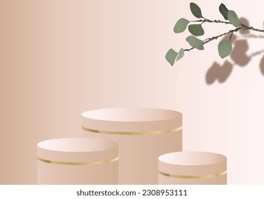 Minimal 3D Geometric Podium with Winners Podium Background - Cosmetic Product Display"