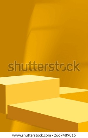 Minimal 3D golden podium with shadow, light on geometric stage design for product display, luxury branding.Vector Autumn background for cosmetic mockup,fashion advertising,award presentation showcase 