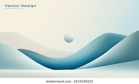 minimal 3d landscape with floating sphere.