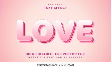 Minimal 3d Love Editable Text Effect Design, Effect Saved In Graphic Style