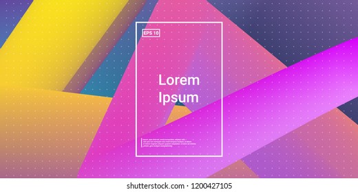 Minimal 3D Modern Dynamic Shapes with Color Glow Effect. Digital Bright Geometric Element for Brochure, Website, Flyer Design. Simple Vibrant Movement Composition. Vector illustration Eps10.