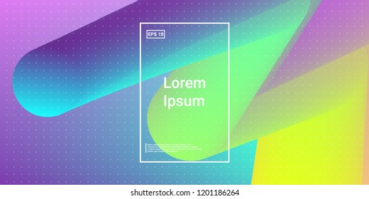 Minimal 3D Modern Dynamic Shapes with Color Glow Effect. Digital Bright Geometric Element for Brochure, Website, Flyer Design. Simple Vibrant Movement Composition. Vector illustration Eps10.
