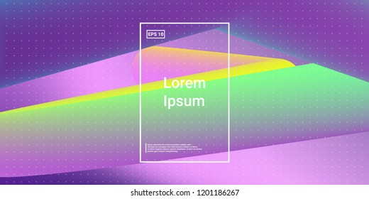 Minimal 3D Modern Dynamic Shapes with Color Glow Effect. Digital Bright Geometric Element for Brochure, Website, Flyer Design. Simple Vibrant Movement Composition. Vector illustration Eps10.