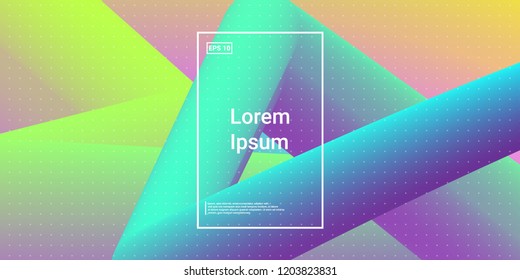 Minimal 3D Modern Dynamic Shapes with Color Glow Effect. Digital Bright Geometric Element for Brochure, Website, Flyer Design. Simple Vibrant Movement Composition. Vector illustration Eps10.