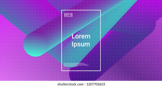 Minimal 3D Modern Dynamic Shapes with Color Glow Effect. Digital Bright Geometric Element for Brochure, Website, Flyer Design. Simple Vibrant Movement Composition. Vector illustration Eps10.