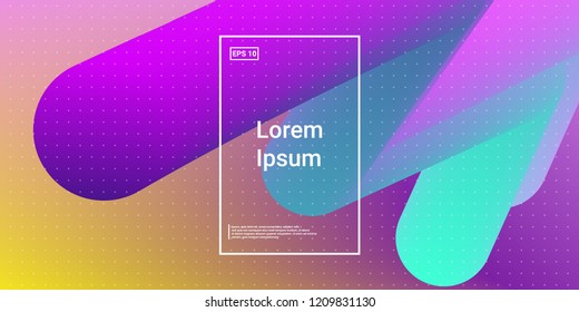 Minimal 3D Modern Dynamic Shapes with Color Glow Effect. Digital Bright Geometric Element for Brochure, Website, Flyer Design. Simple Vibrant Movement Composition. Vector illustration Eps10.