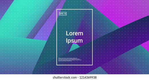 Minimal 3D Modern Dynamic Shapes with Color Glow Effect. Digital Bright Geometric Element for Brochure, Website, Flyer Design. Simple Vibrant Movement Composition. Vector illustration Eps10.