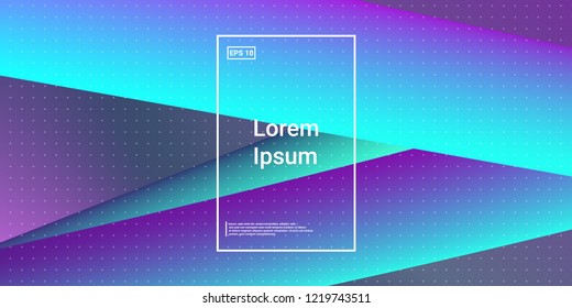 Minimal 3D Modern Dynamic Shapes with Color Glow Effect. Digital Bright Geometric Element for Brochure, Website, Flyer Design. Simple Vibrant Movement Composition. Vector illustration Eps10.