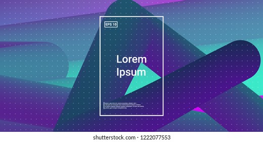 Minimal 3D Modern Dynamic Shapes with Color Glow Effect. Digital Bright Geometric Element for Brochure, Website, Flyer Design. Simple Vibrant Movement Composition. Vector illustration Eps10.