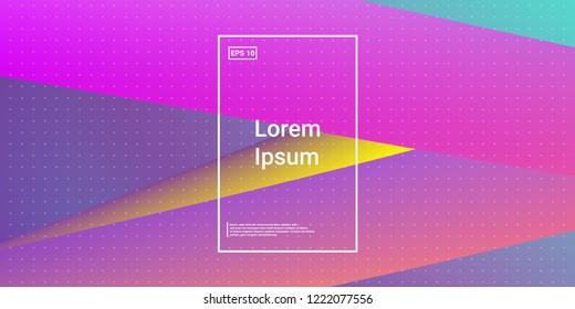 Minimal 3D Modern Dynamic Shapes with Color Glow Effect. Digital Bright Geometric Element for Brochure, Website, Flyer Design. Simple Vibrant Movement Composition. Vector illustration Eps10.