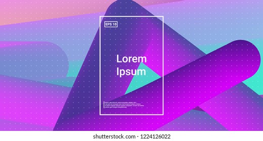 Minimal 3D Modern Dynamic Shapes with Color Glow Effect. Digital Bright Geometric Element for Brochure, Website, Flyer Design. Simple Vibrant Movement Composition. Vector illustration Eps10.