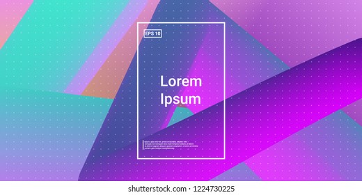 Minimal 3D Modern Dynamic Shapes with Color Glow Effect. Digital Bright Geometric Element for Brochure, Website, Flyer Design. Simple Vibrant Movement Composition. Vector illustration Eps10.