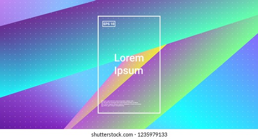 Minimal 3D Modern Dynamic Shapes with Color Glow Effect. Digital Bright Geometric Element for Brochure, Website, Flyer Design. Simple Vibrant Movement Composition. Vector illustration Eps10.