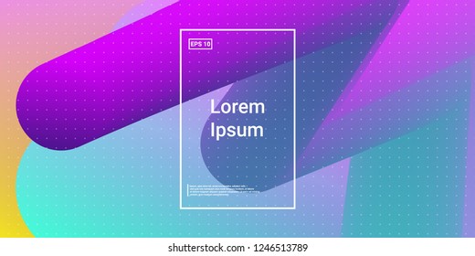 Minimal 3D Modern Dynamic Shapes with Color Glow Effect. Digital Bright Geometric Element for Brochure, Website, Flyer Design. Simple Vibrant Movement Composition. Vector illustration Eps10.
