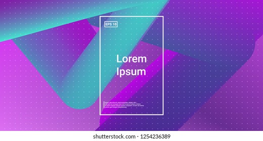 Minimal 3D Modern Dynamic Shapes with Color Glow Effect. Digital Bright Geometric Element for Brochure, Website, Flyer Design. Simple Vibrant Movement Composition. Vector illustration Eps10.
