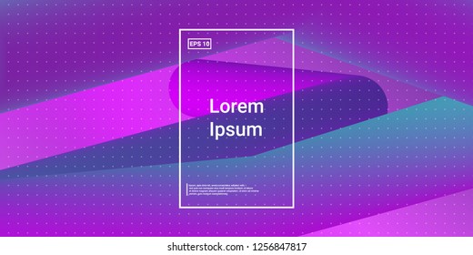 Minimal 3D Modern Dynamic Shapes with Color Glow Effect. Digital Bright Geometric Element for Brochure, Website, Flyer Design. Simple Vibrant Movement Composition. Vector illustration Eps10.