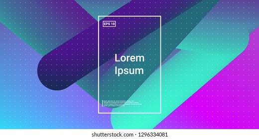 Minimal 3D Modern Dynamic Shapes with Color Glow Effect. Digital Bright Geometric Element for Brochure, Website, Flyer Design. Simple Vibrant Movement Composition. Vector illustration Eps10.