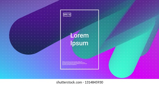 Minimal 3D Modern Dynamic Shapes with Color Glow Effect. Digital Bright Geometric Element for Brochure, Website, Flyer Design. Simple Vibrant Movement Composition. Vector illustration Eps10.