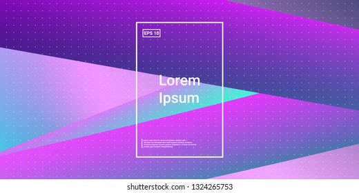 Minimal 3D Modern Dynamic Shapes with Color Glow Effect. Digital Bright Geometric Element for Brochure, Website, Flyer Design. Simple Vibrant Movement Composition. Vector illustration Eps10.