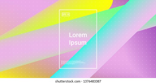 Minimal 3D Modern Dynamic Shapes with Color Glow Effect. Digital Bright Geometric Element for Brochure, Website, Flyer Design. Simple Vibrant Movement Composition. Vector illustration Eps10.