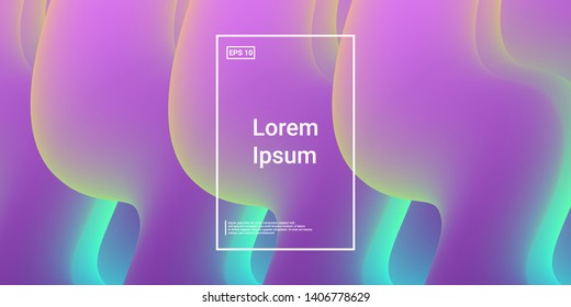 Minimal 3D Modern Dynamic Shapes with Color Glow Effect. Digital Bright Geometric Element for Brochure, Website, Flyer Design. Simple Vibrant Movement Composition. Vector illustration Eps10.