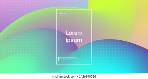 Minimal 3D Modern Dynamic Shapes with Color Glow Effect. Digital Bright Geometric Element for Brochure, Website, Flyer Design. Simple Vibrant Movement Composition. Vector illustration Eps10.