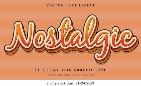 Minimal 3d Nostalgic Editable Text Effect Design Template. Effect Saved In Graphic Style 