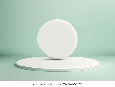 Plataforma circular blanca 3D