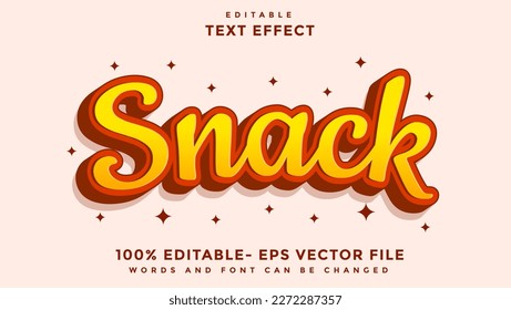 Minimal 3d Word Snack Editable Text Effect Design, Effect Saved In Graphic Style