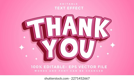 Minimal 3d Word Thank You Editable Text Effect Design, Effect Saved In Graphic Style