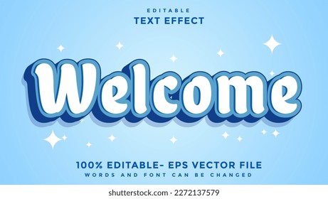 Minimal 3d Word Welcome Editable Text Effect Design, Effect Saved In Graphic Style