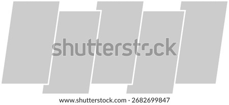 Minimal 5 Photo Grid Collage Template Vector for Moodboard and Album Design