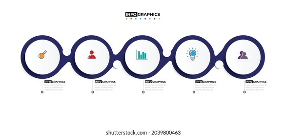 Minimal  5 step and partition Color gradient chart origami paper color info-graphic
