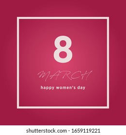 Minimal 8 March vector for social media.