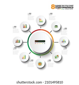 Minimal 8 partition Color chart origami paper color info-graphic template for diagram presentation chart and business concept