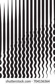 Minimal A4 grey scale cover design. Halftone vector vertical straight and wavy lines of different thickness, modern business background. Vertical simple cover for presentation, tech clean background.