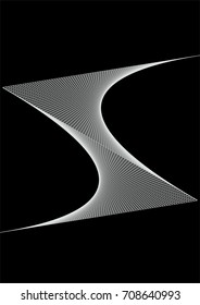Minimal A4 grey scale cover design. Halftone vector lines, bent distorted design element, modern business background. Vertical black and white simple cover, presentation, tech clean poster background.