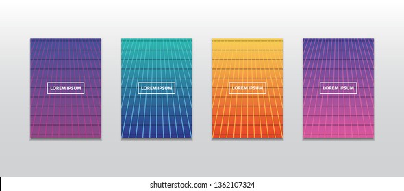 Minimal A4 size book cover gradient template design background
