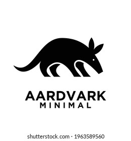 minimal aardvark black vector logo design