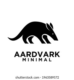 minimal aardvark black vector logo design
