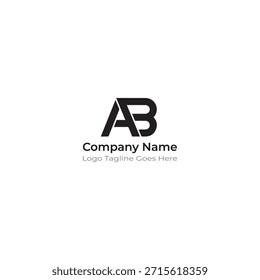 Minimales AB-Text-Logo mit sauberem professionellen Look