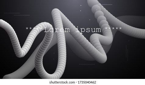 Minimal abstract 3D liquid or fluid shapes, dark color gradient background for layout, banner, poster, template, flyer. Vector modern graphic color design, Futuristic trendy dynamic pattern elements