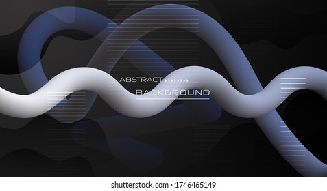 Minimal abstrakte 3D flüssige oder flüssige Formen, dunkler Farbverlauf Hintergrund für Layout, Banner, Poster, Vorlage, Flyer. Modernes grafisches Farbdesign, futuristische, dynamische Musterelemente