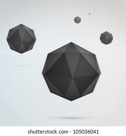 Minimal abstract 3D low polygon black spheres design background image 
Eps 10 stock vector illustration 