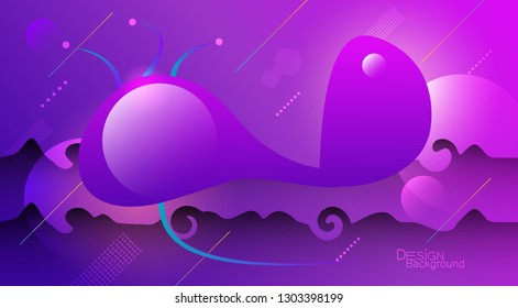 Minimal abstract 3d shape fluid and liquid gradient colorful background for layout, banner, poster, template, flyer. Vector modern graphic color design, Futuristic trendy dynamic pattern elements